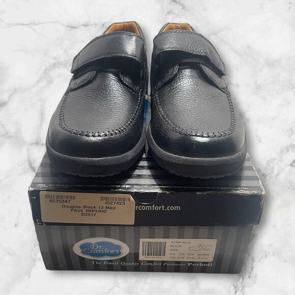 Dr Comfort Scott #9210 Men\'s Black Leather Hook & Loop Diabetic Shoes  Sz 13 New main image 13